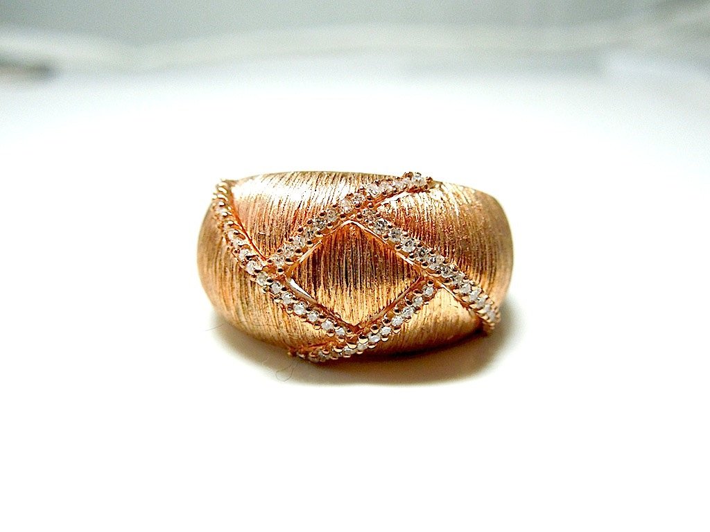 Vintage Rose Gold Vermeil - Diamond - Right Hand Ring