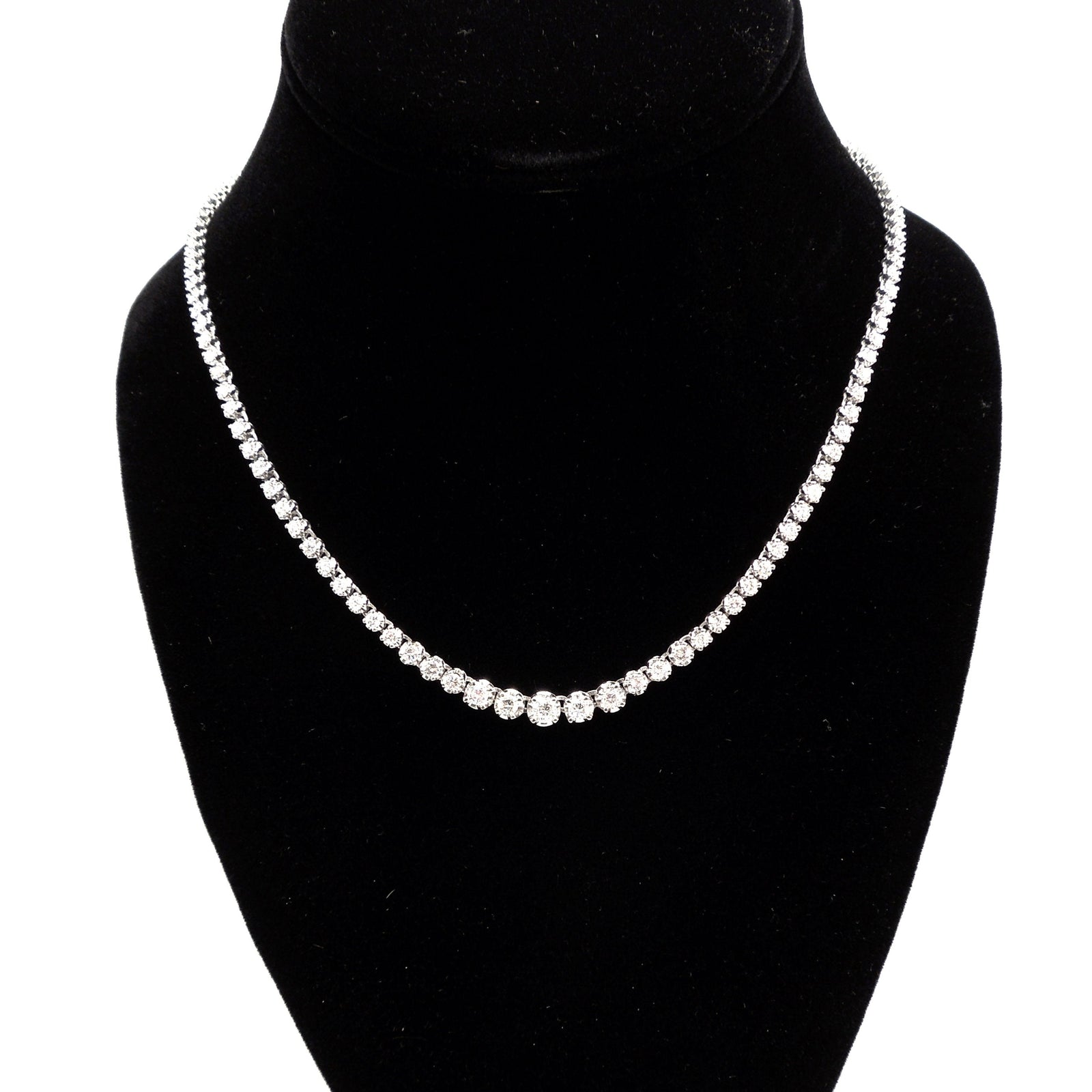 Estate 5.00ct Diamond and Platinum Tennis Line Necklace