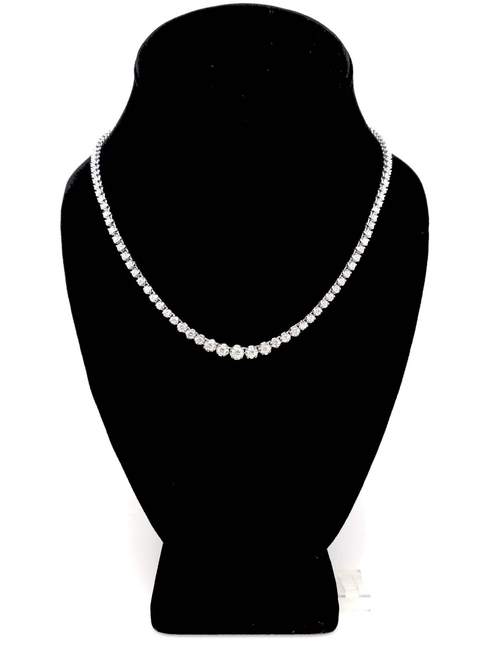 Estate 5.00ct Diamond and Platinum Tennis Line Necklace