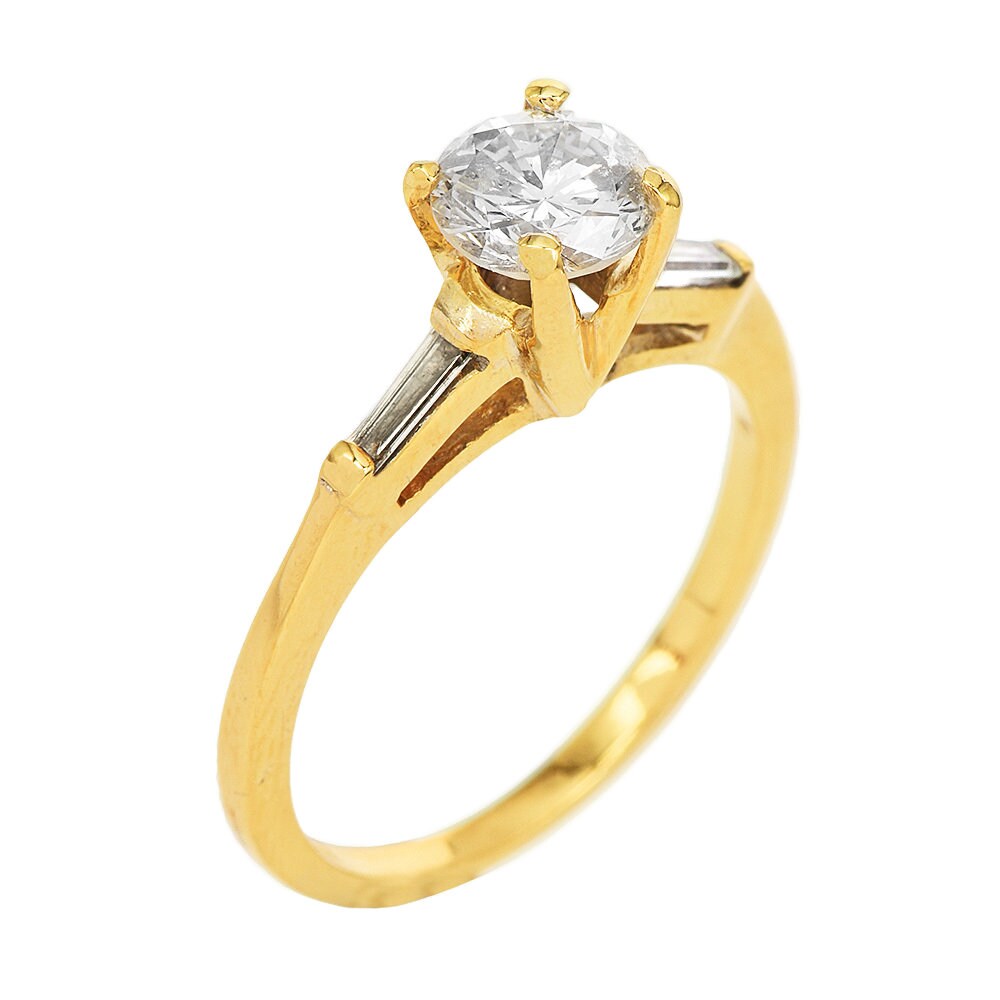 Estate 0.93ct Solitaire Style Diamond Engagement Ring in 14K Yellow Gold