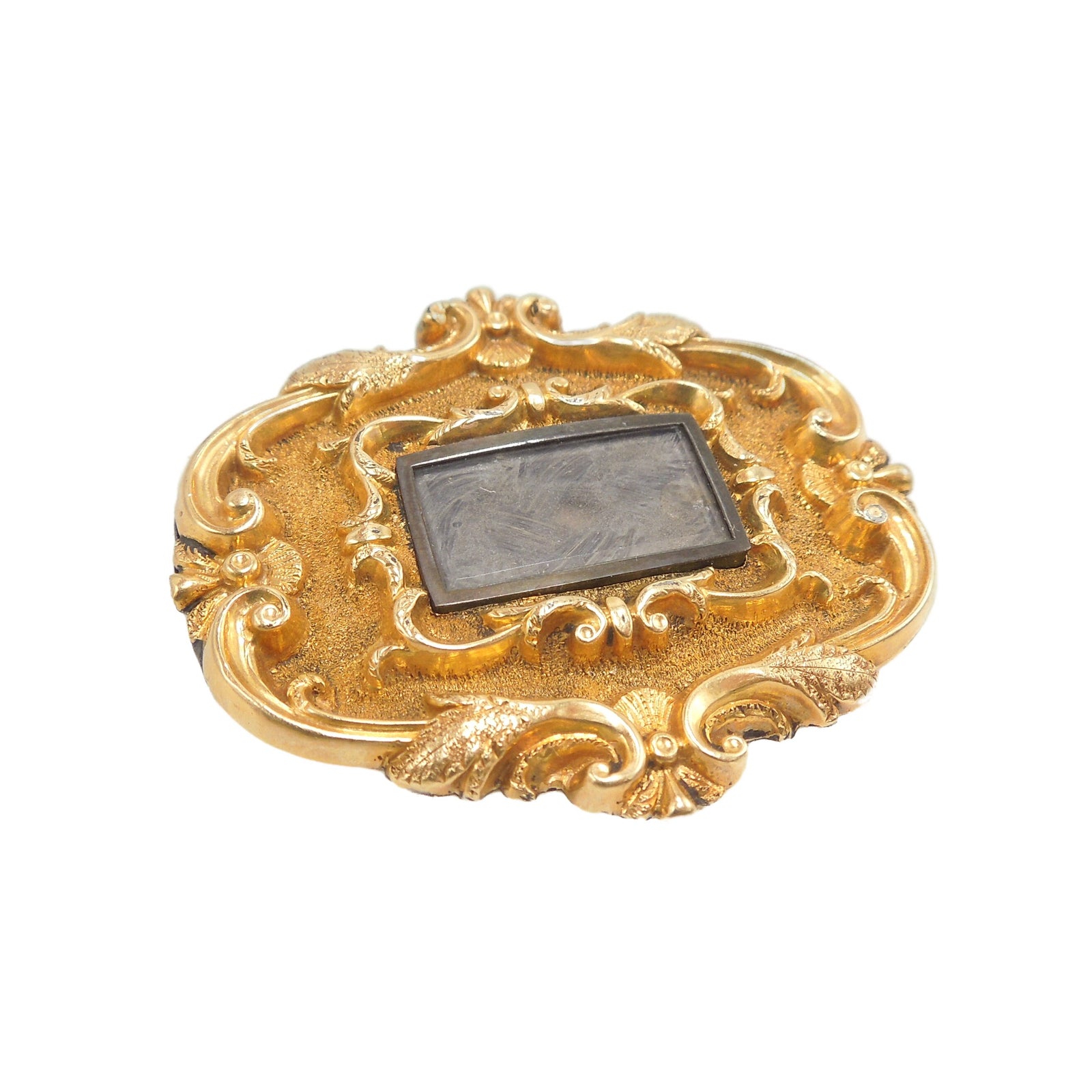 G.W. Clarke & Co. (ca. 1882) Yellow Gold Commemorative Hair Jewelry Brooch
