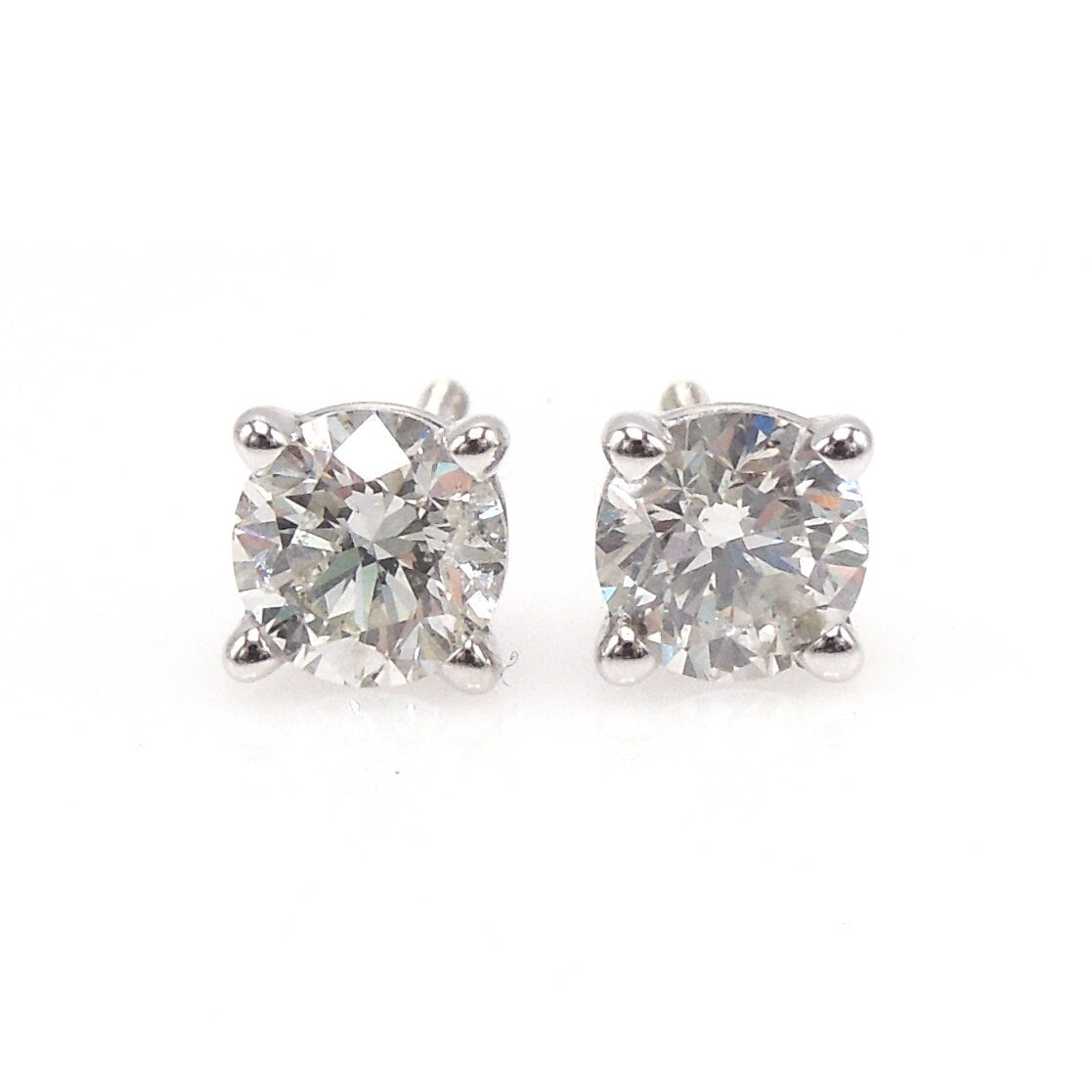 0.95ctw Pair of Diamond Stud Earrings in 14K White Gold