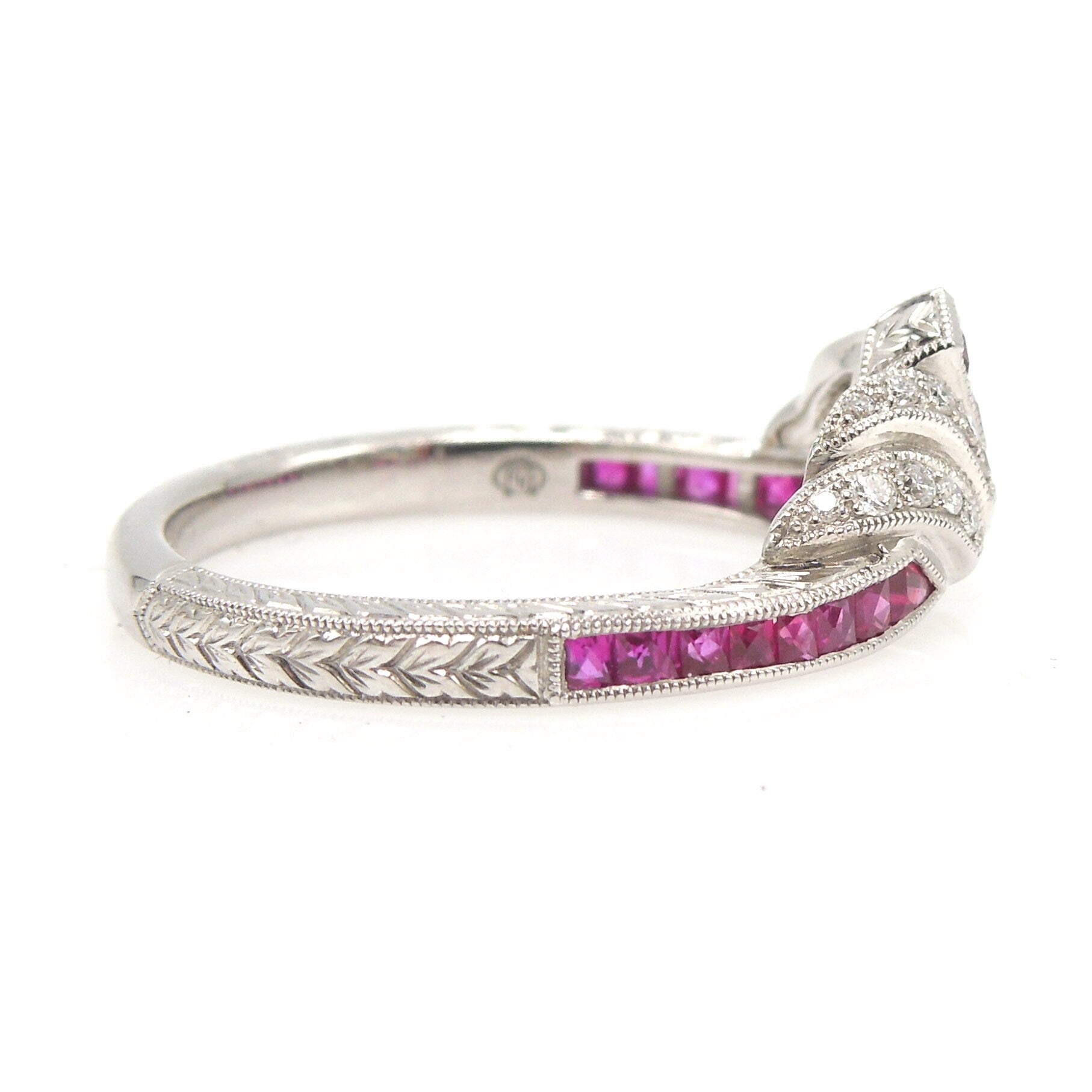 Platinum Ruby and Diamond Contour Tiara Band