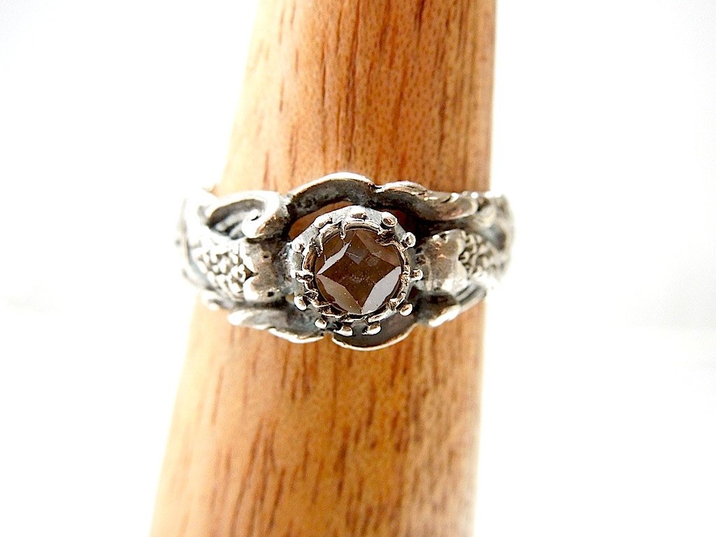 Renaissance Spanish Dolphin Ring - White Sapphire and Sterling