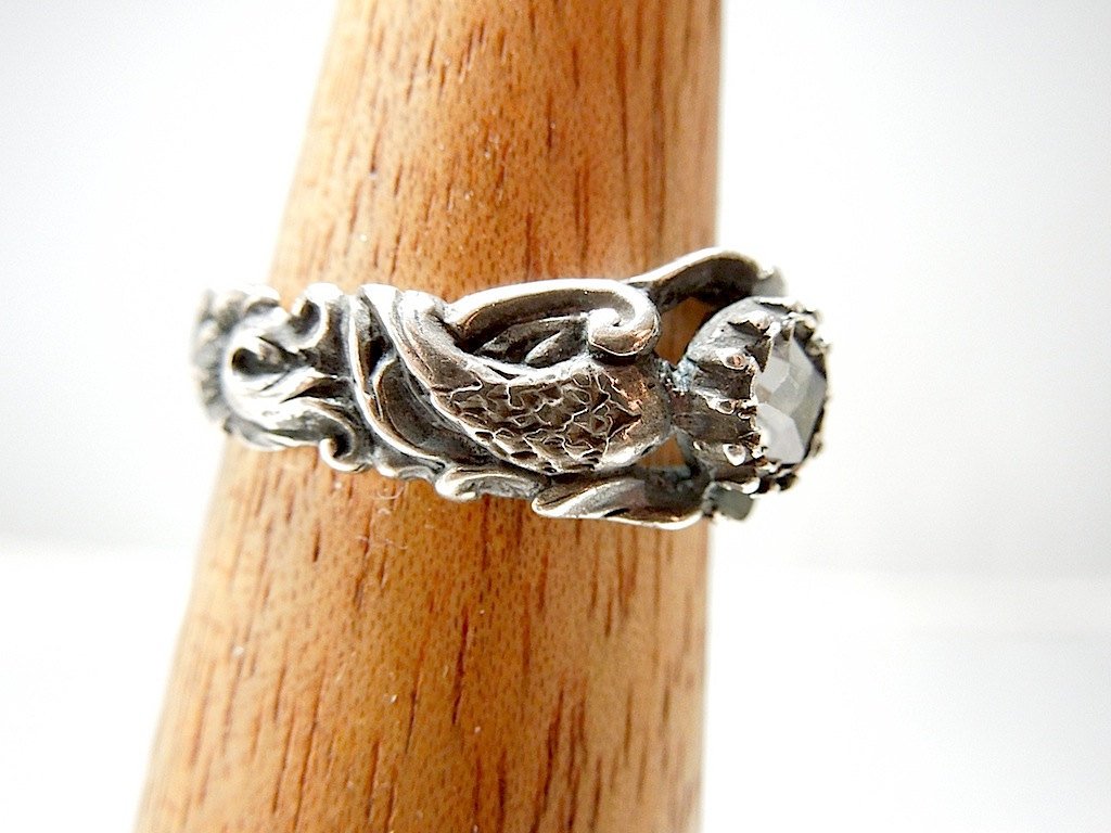 Renaissance Spanish Dolphin Ring - White Sapphire and Sterling
