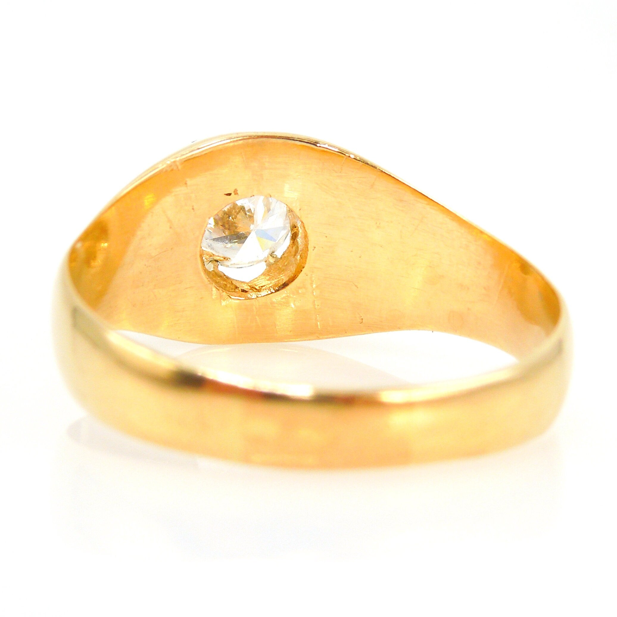 Nearly Half Carat Diamond Belcher Ring in 14K Yellow Gold