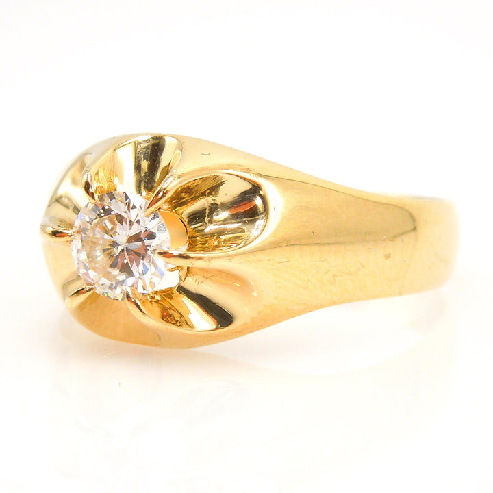Nearly Half Carat Diamond Belcher Ring in 14K Yellow Gold