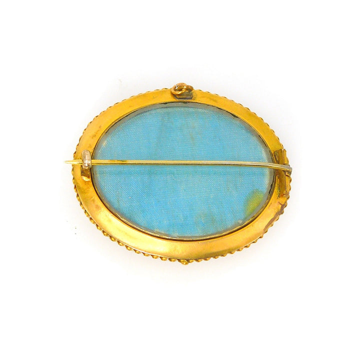 Antique Victorian Etruscan Revival Gold Mourning Locket with Back Glass