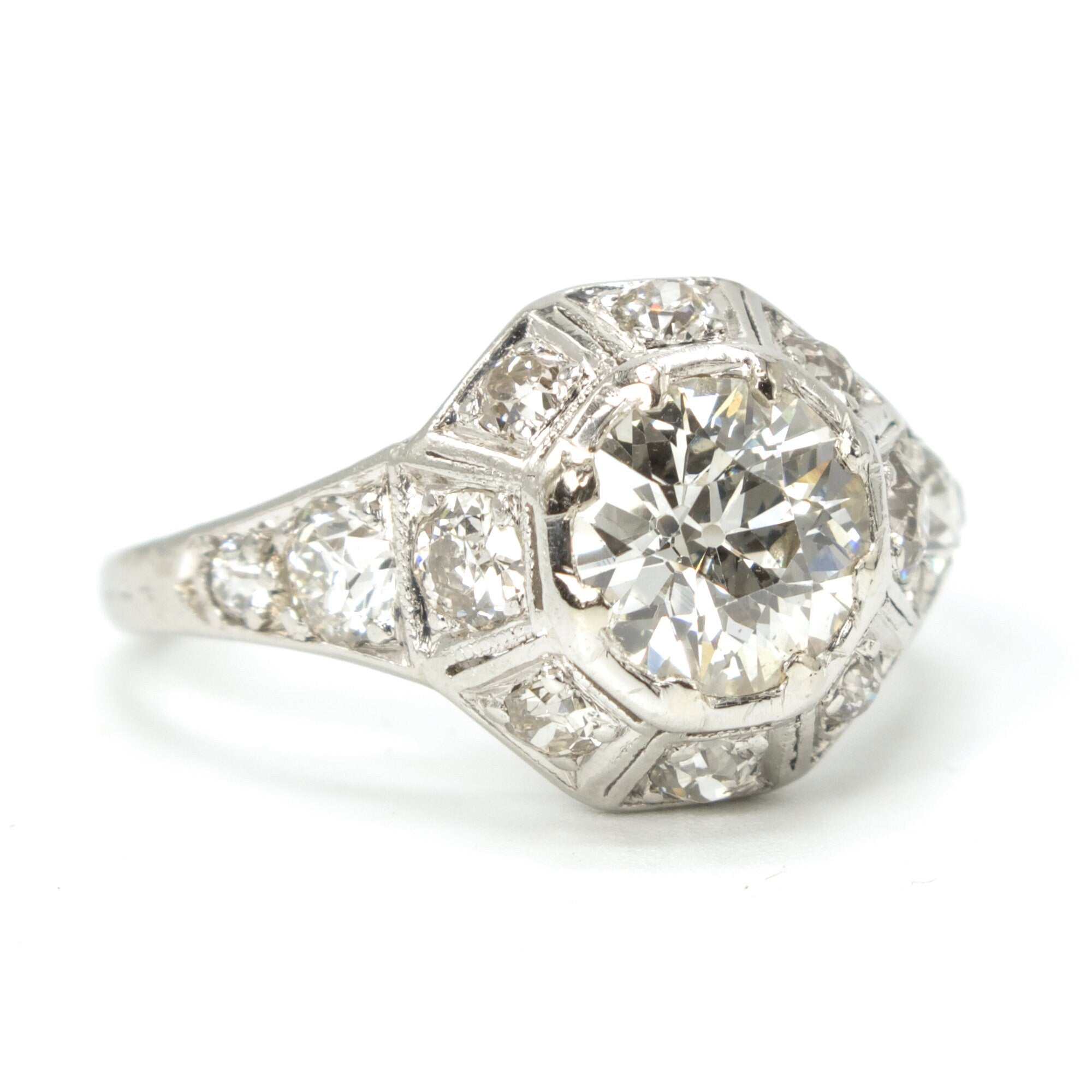 Art Deco Sapphire & Diamond Cluster Ring – David's Jewellers