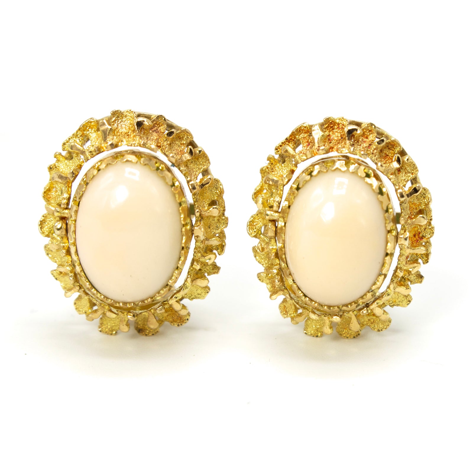 Interchangeable Coral and Turquoise 14K Yellow Gold Stud Earrings
