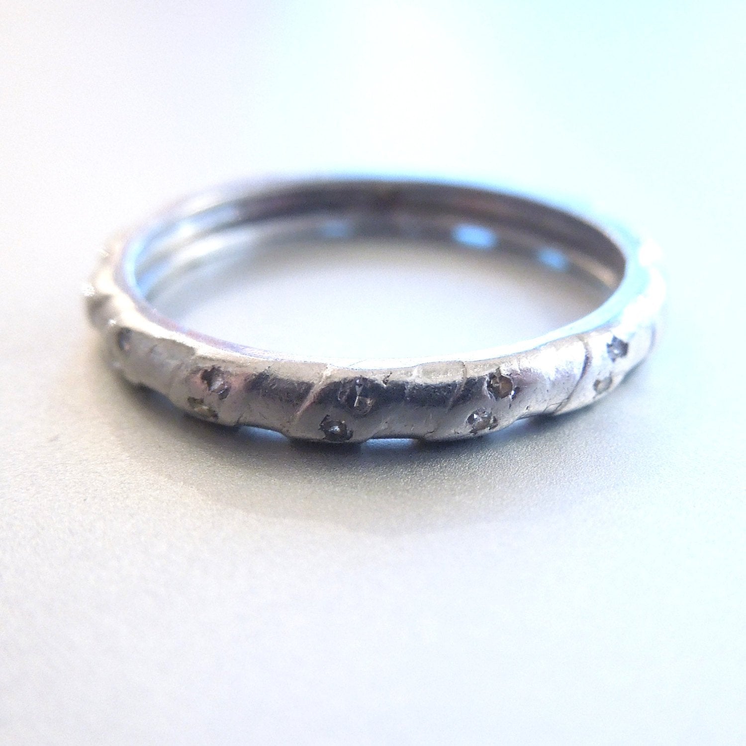 Vintage Platinum and Gypsy Set Diamond Band