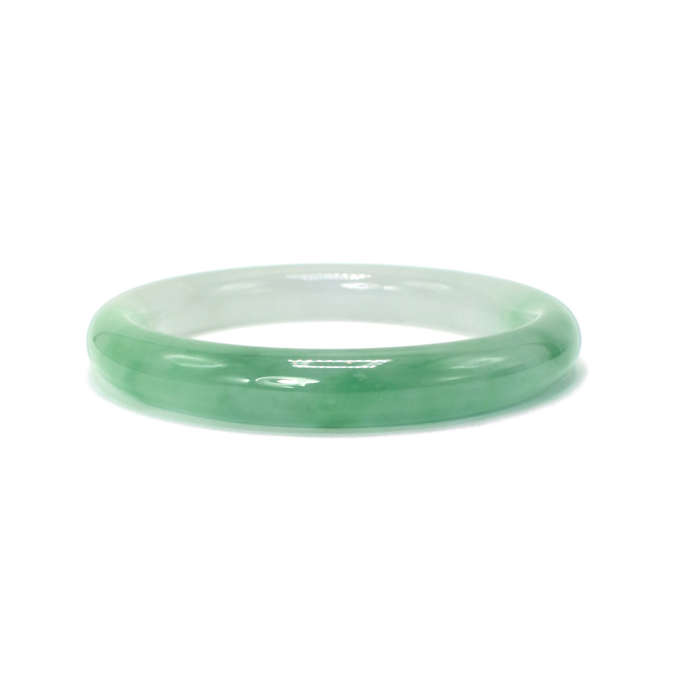 Small Sized Jadeite Jade Hololith Bangle Bracelet