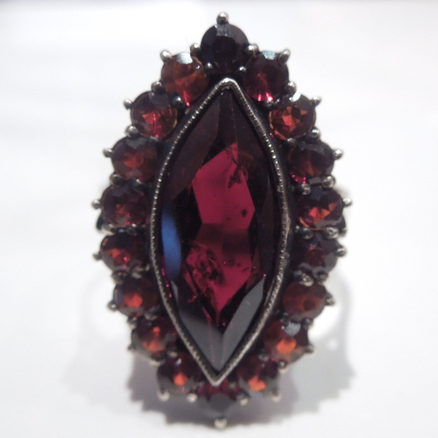 Marquis Cut Garnet in Vermeil Sterling Silver