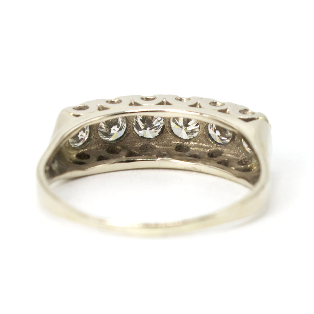 1.20ct Six Diamond Wide Band in 14K White Gold