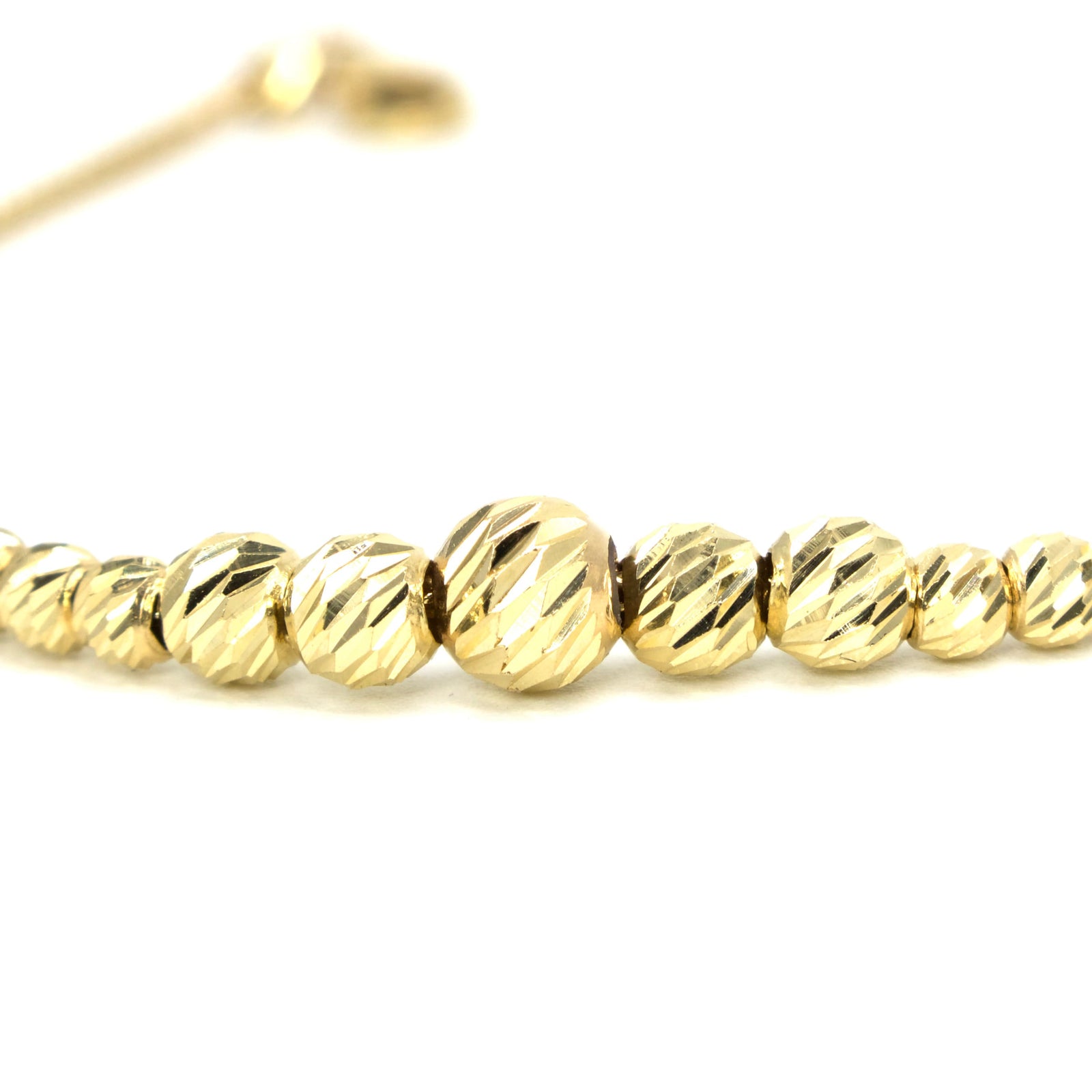 Diamond Cut Italian Gold Beaded Bracelet