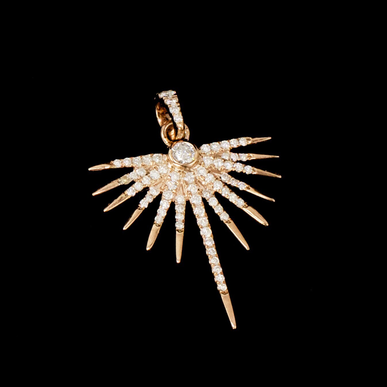 Rose Gold and Diamond Phoenix/Sunburst Pendant