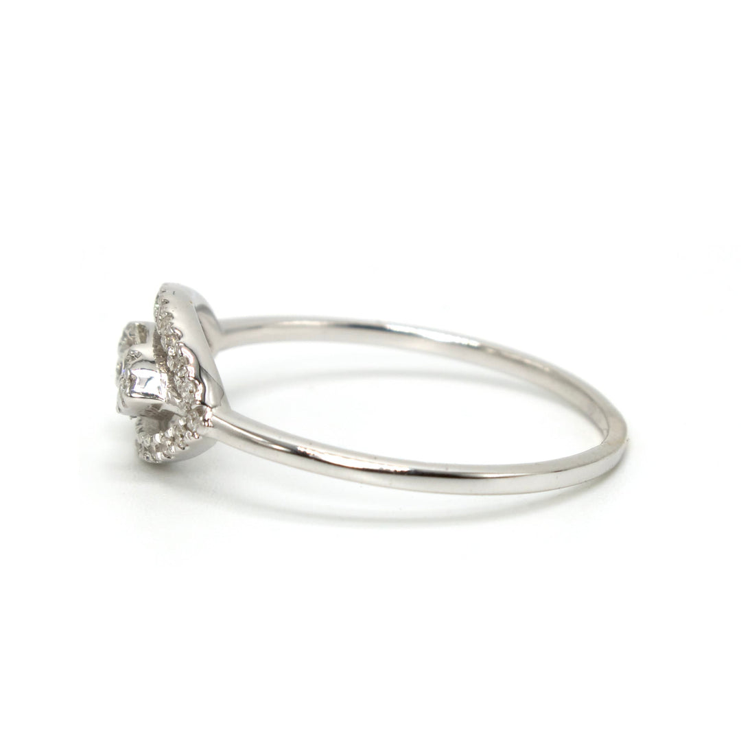 Eye Shaped Diamond Ring and Baguette Fitted Band Set