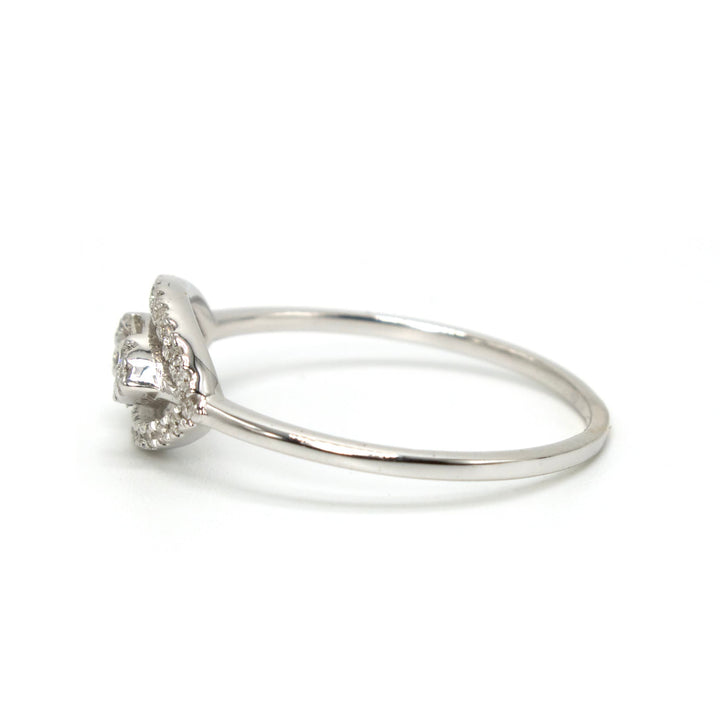 Eye Shaped Diamond Ring and Baguette Fitted Band Set