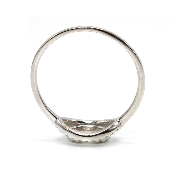 Eye Shaped Diamond Ring and Baguette Fitted Band Set