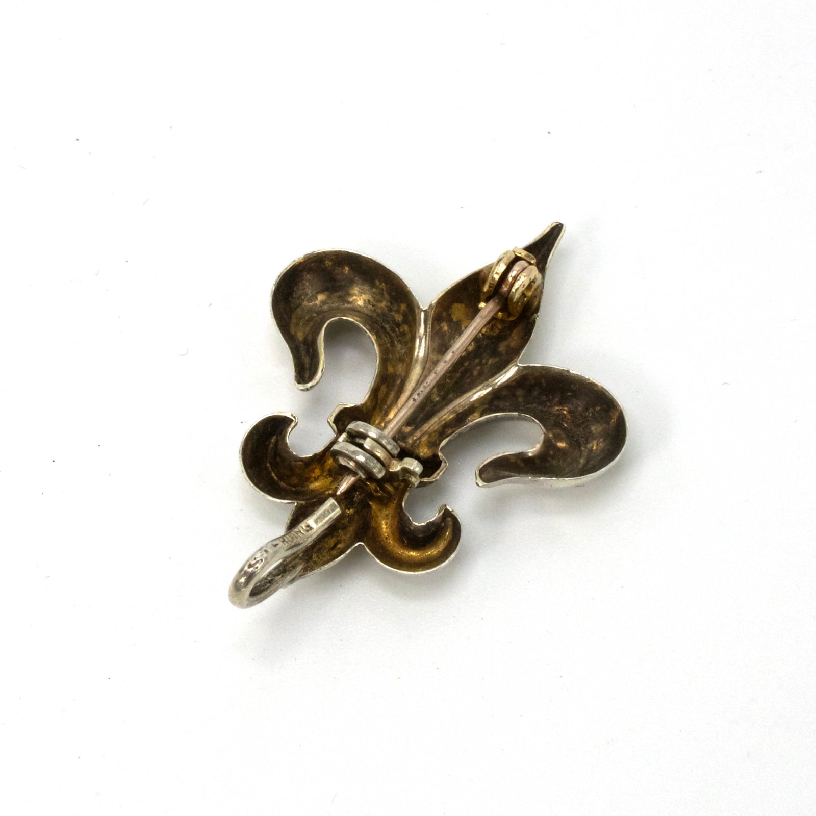Vintage Sterling Silver Fleur-de-Lis Pendant Brooch
