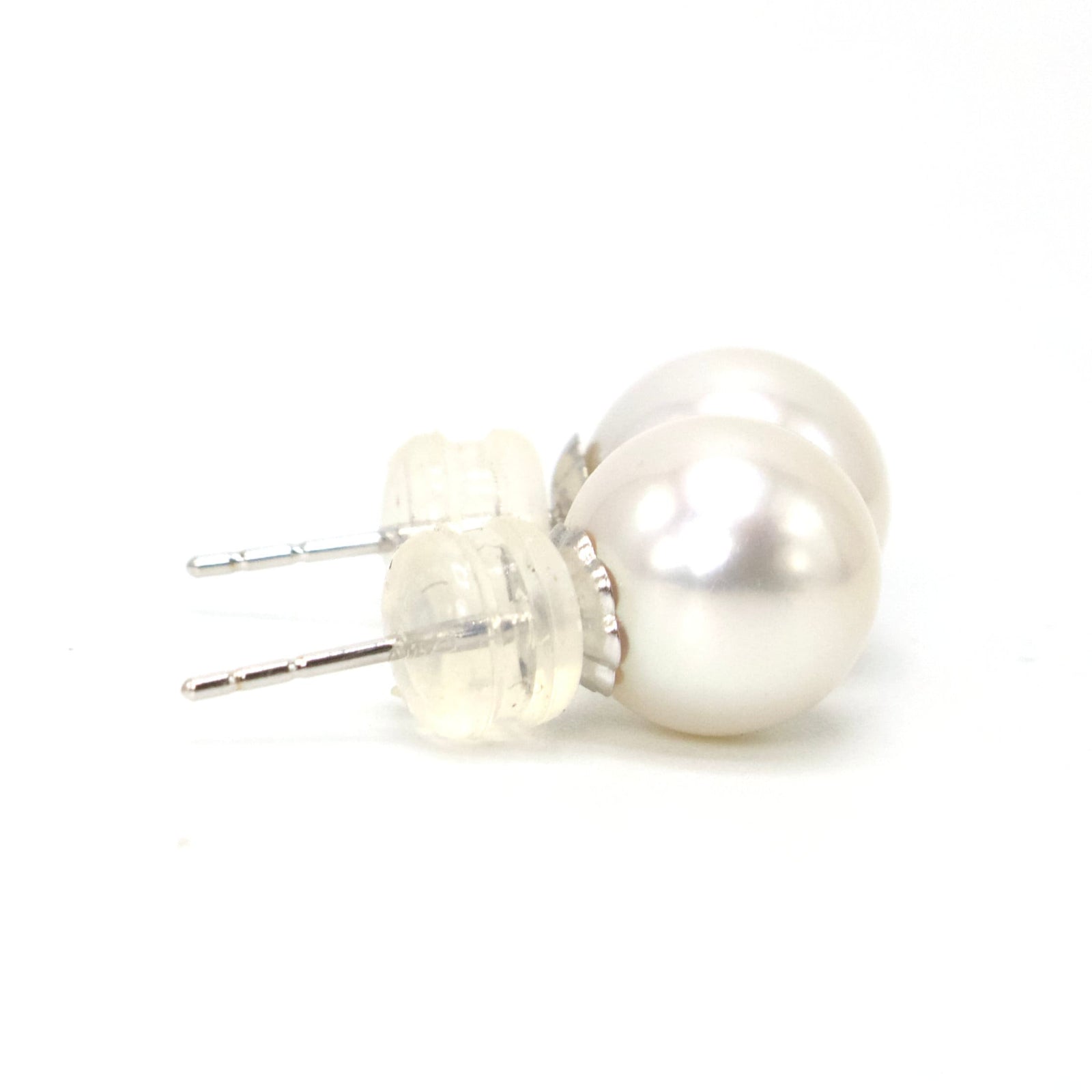 8mm, 8.5mm, and 9mm White Akoya Pearl Stud Earrings