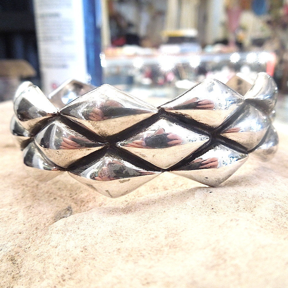 Sterling Silver Textured Bracelet - Bangle