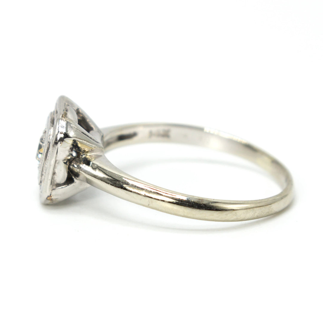 1940s 0.15 carat Old European Cut Diamond Solitaire in White Gold
