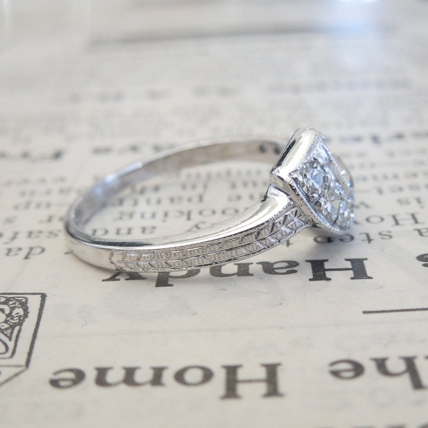 White Gold and Diamond "Swoosh" Band