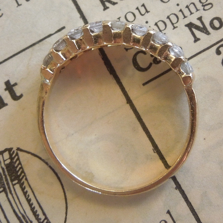 Wide Retro Channel Set Diamond Band in Yellow Gold