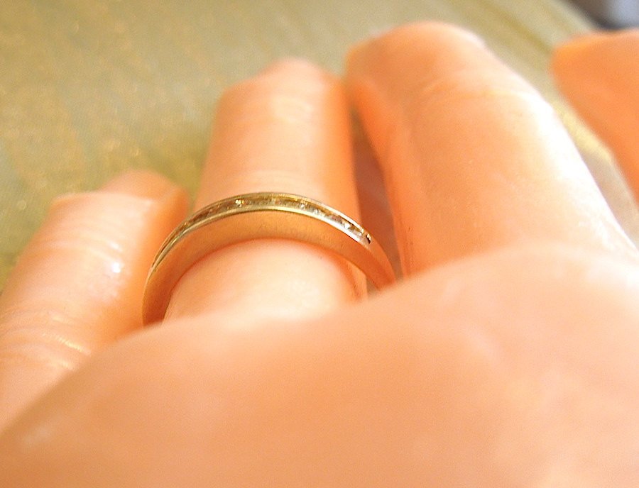Yellow Gold Channel Set Diamond Anniversary or Wedding Band