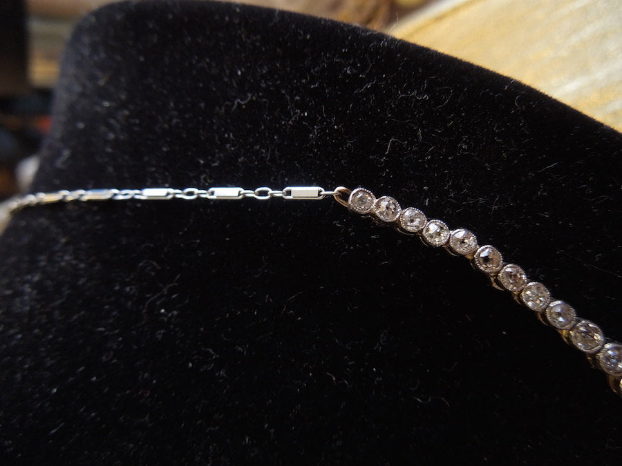 Edwardian Platinum and Yellow Gold Diamond Necklace
