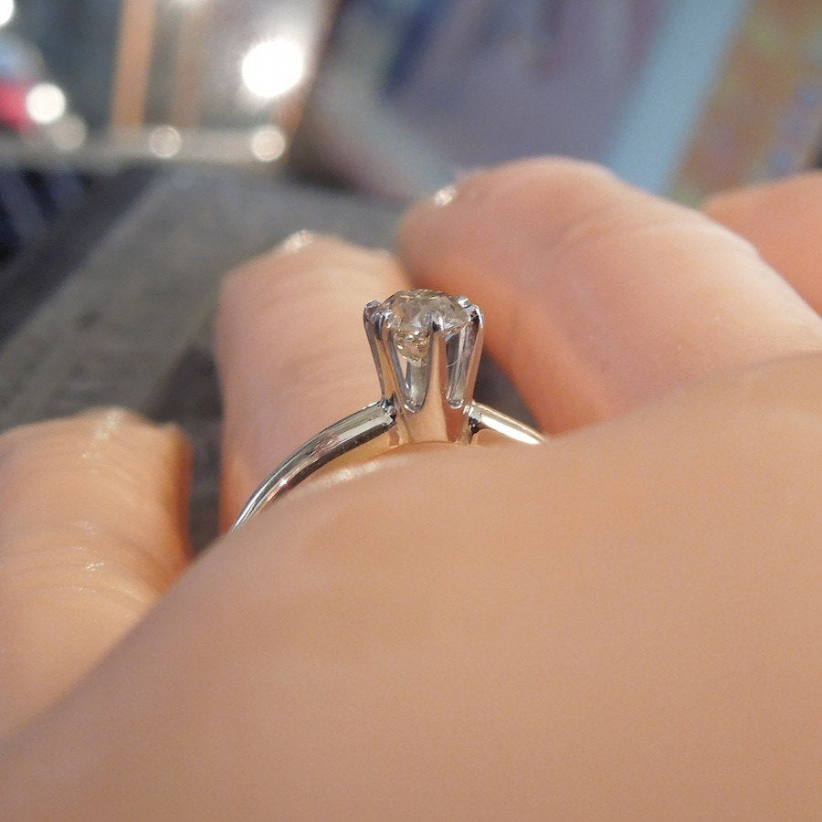 Classic Vintage Diamond Solitaire Engagement Ring