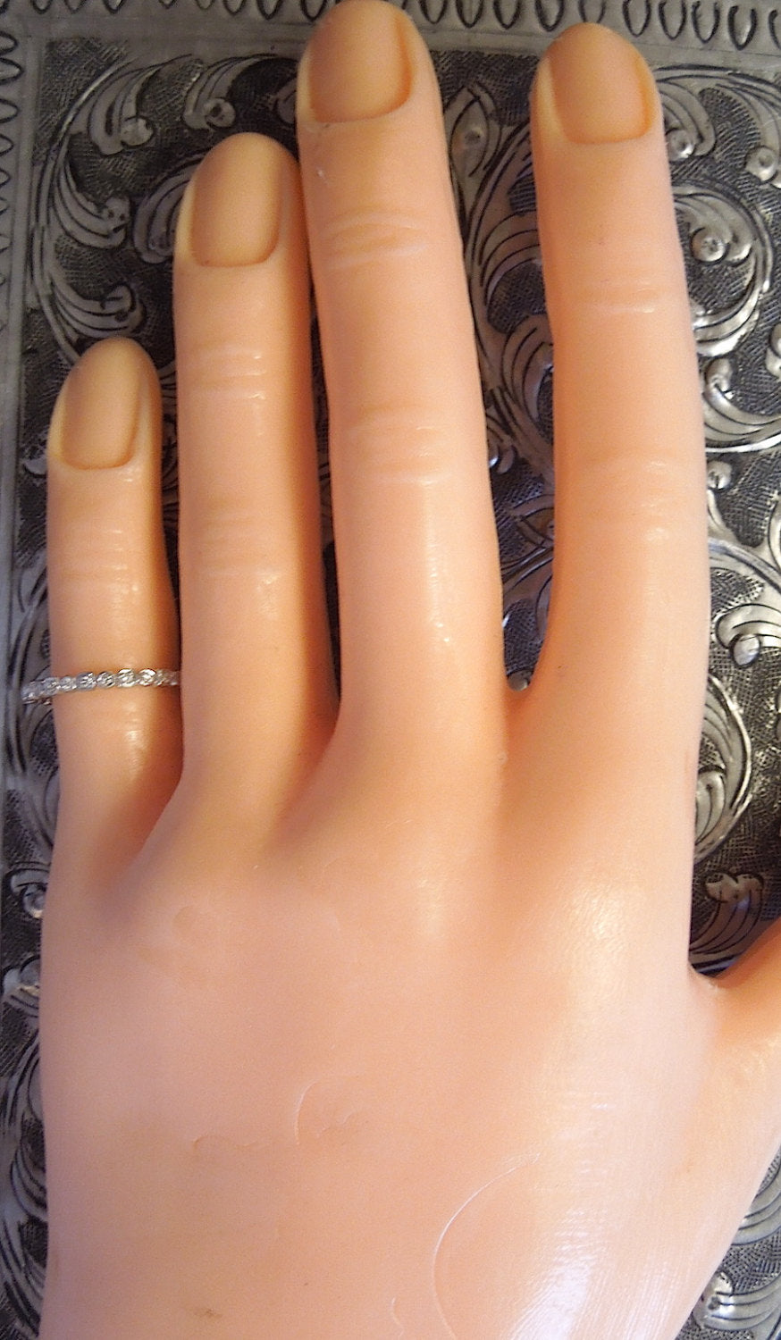 Thin Diamond and White Gold Eternity Band