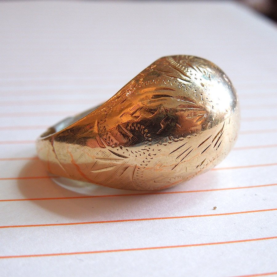 Vintage Yellow Gold Dome Ring
