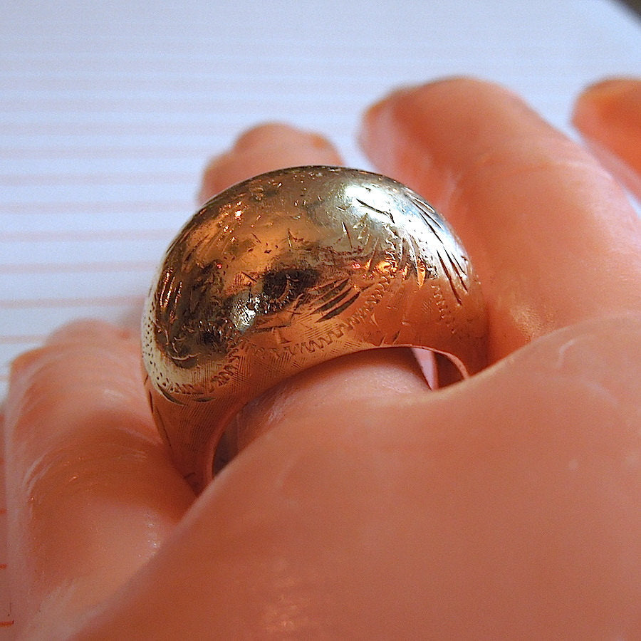 Vintage Yellow Gold Dome Ring
