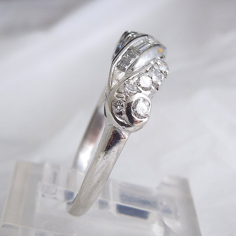 Vintage Diamond Band in Platinum with Baguettes