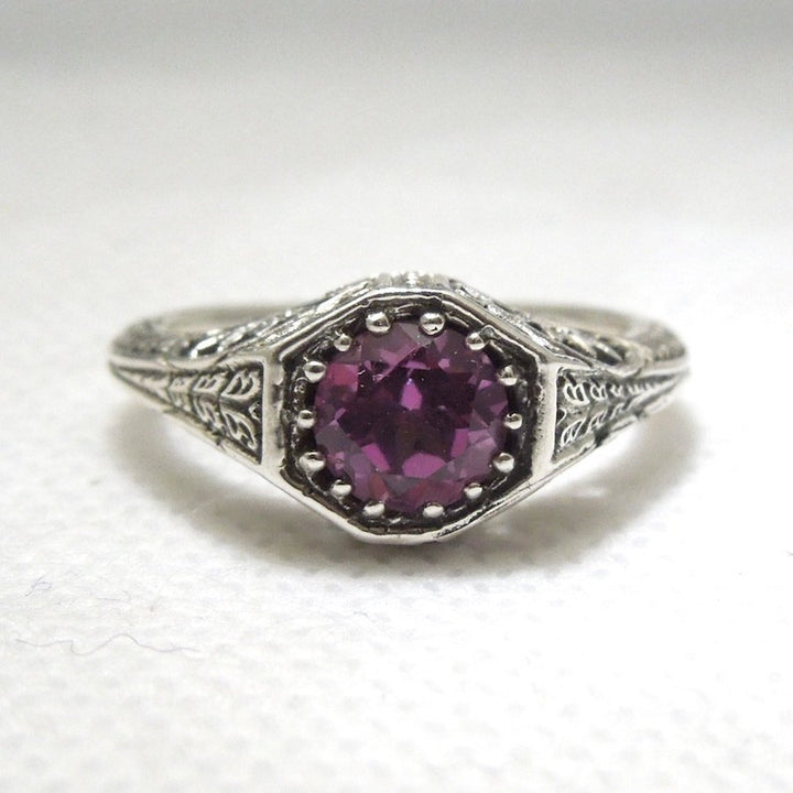 1 carat Alexandrite in Sterling Silver Filigree Mounting