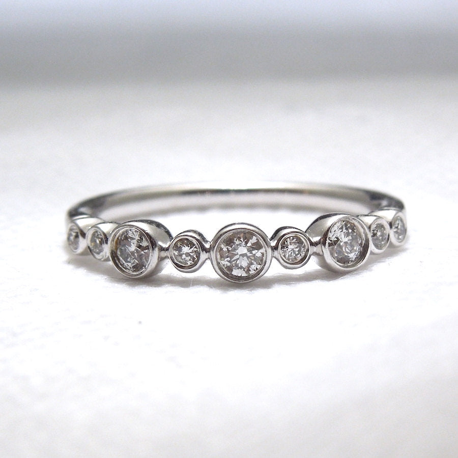 Alternating Round Diamond Half Wedding Band