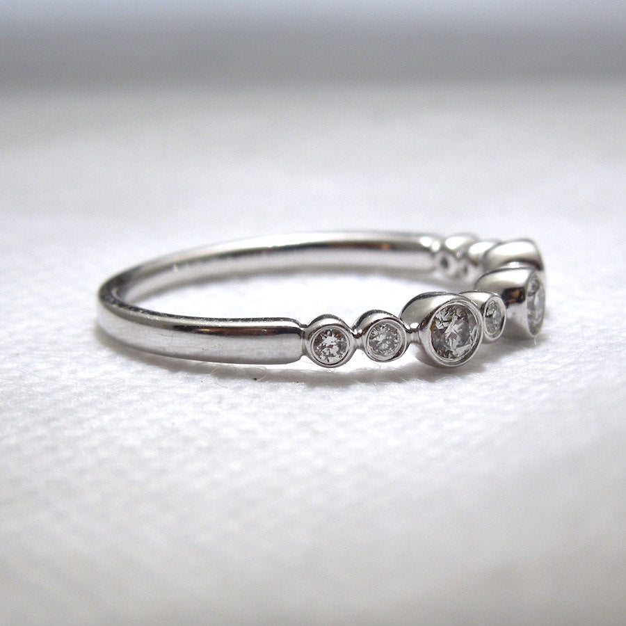 Alternating Round Diamond Half Wedding Band
