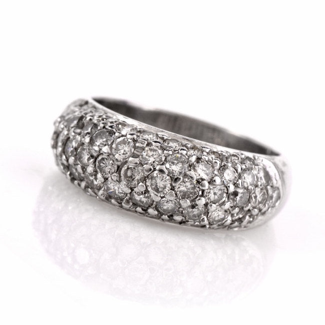 Pave Diamond Dome Ring in Platinum