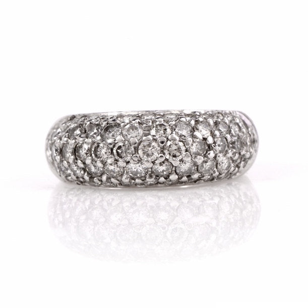 Pave Diamond Dome Ring in Platinum
