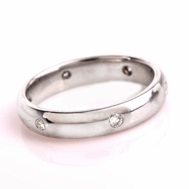 14K White Gold Flush Set Diamond Eternity Band