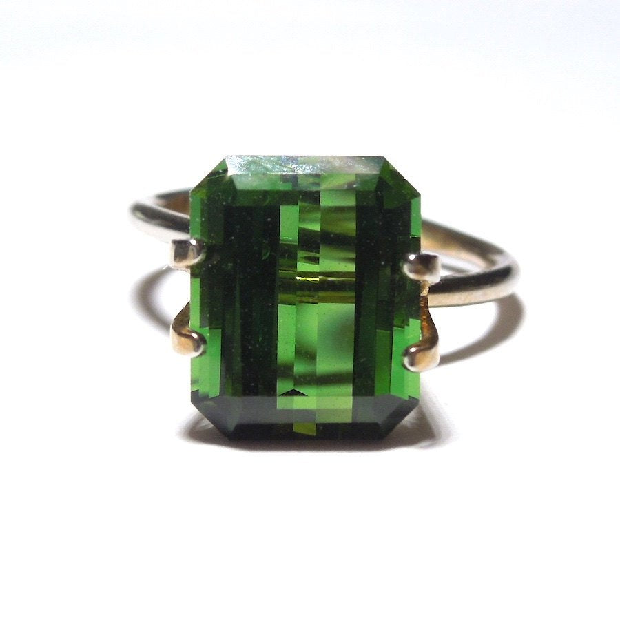 5.55 ct Emerald Cut Forest Green Tourmaline