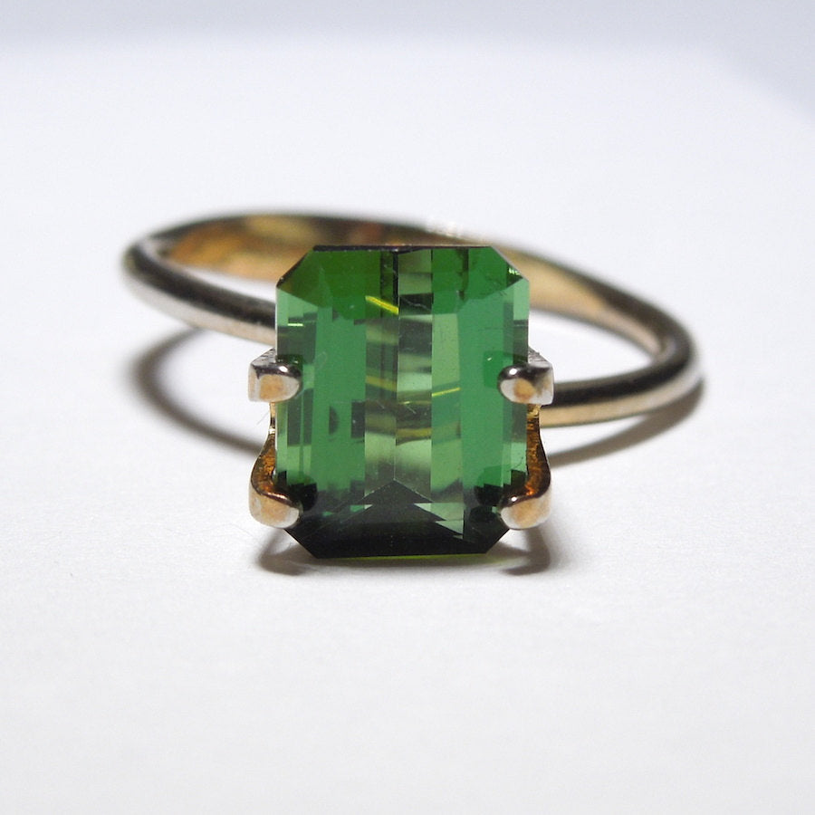2.4 ct Emerald Cut Forest Green Tourmaline