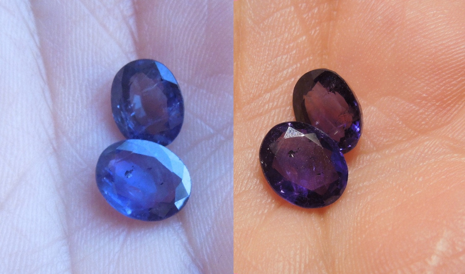 Color Change Sapphires - Blue/Purple Natural change