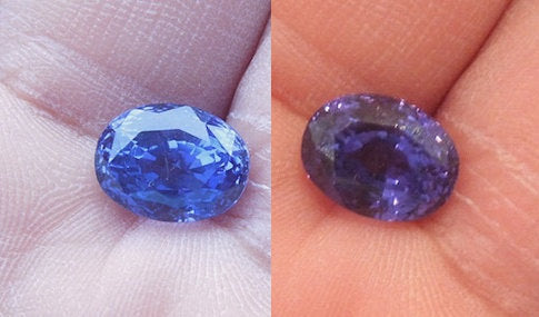 5.58 ct Oval Cut Blue to Purple Natural Untreated Color Change Sapphire